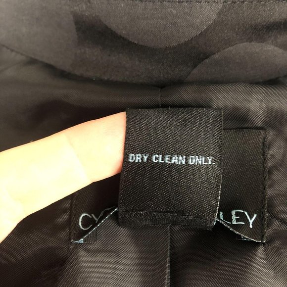 Cynthia Rowley Women's Size Med Black Polka Dot Button Front Coat Jacket Belted - Picture 9 of 9